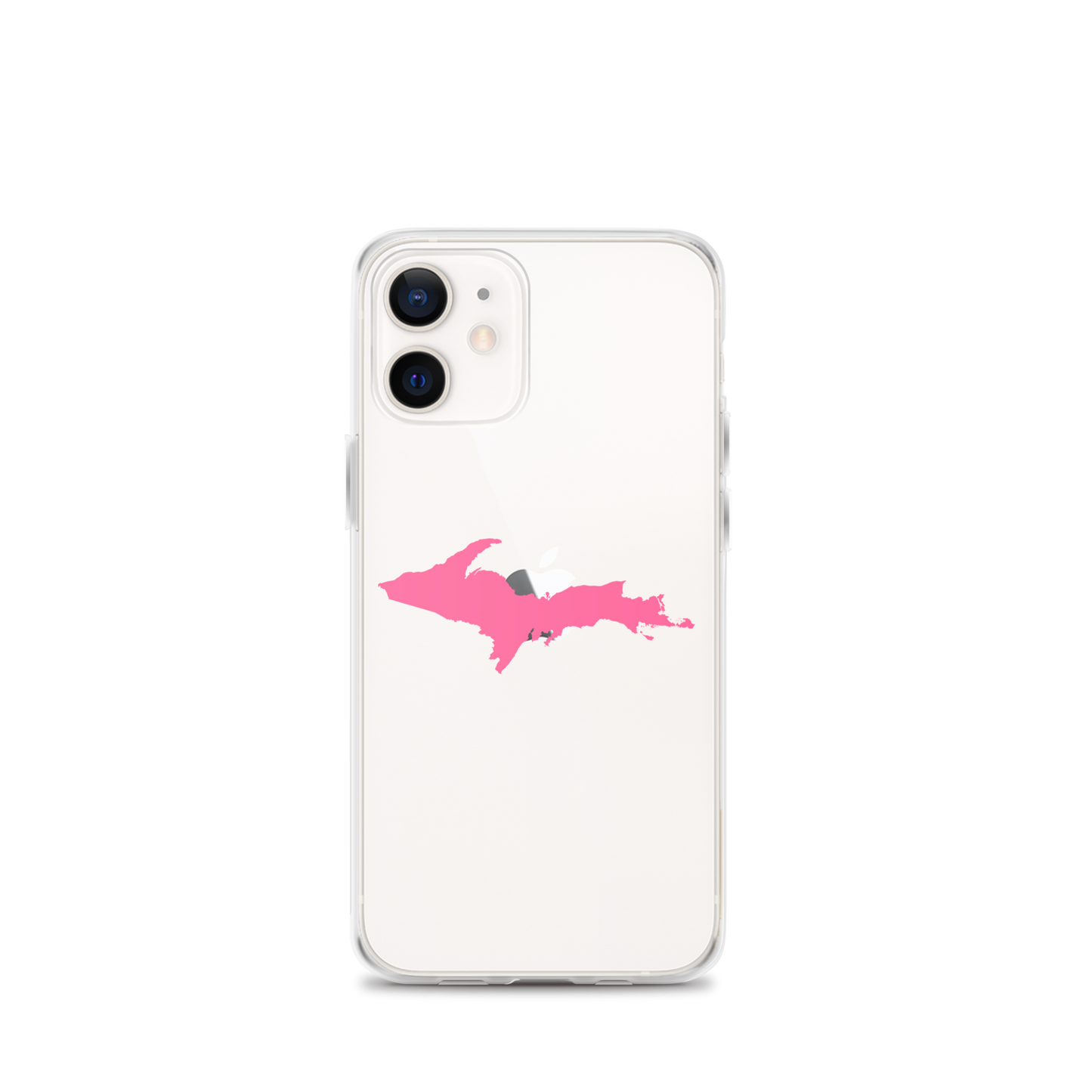 Michigan Upper Peninsula Clear iPhone Case (w/ Pink UP Outline)