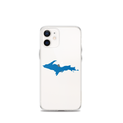 Michigan Upper Peninsula Clear iPhone Case (w/ Azure UP Outline)