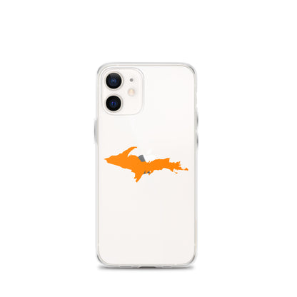 Michigan Upper Peninsula Clear iPhone Case (w/ Orange UP Outline)