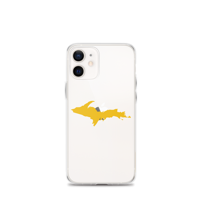 Michigan Upper Peninsula Clear iPhone Case (w/ Gold UP Outline)