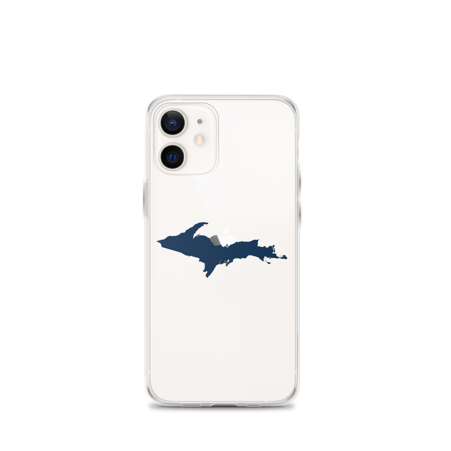 Michigan Upper Peninsula Clear iPhone Case (w/ Navy UP Outline)