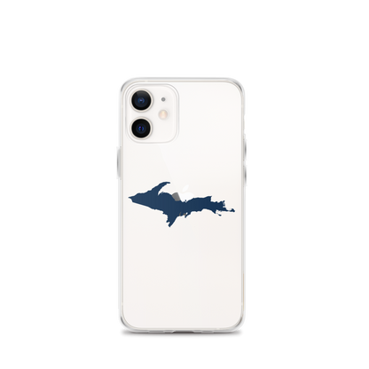 Michigan Upper Peninsula Clear iPhone Case (w/ Navy UP Outline)