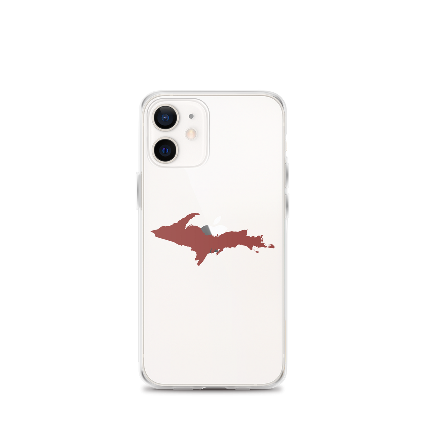 Michigan Upper Peninsula Clear iPhone Case (w/ Ore Dock Red UP Outline)