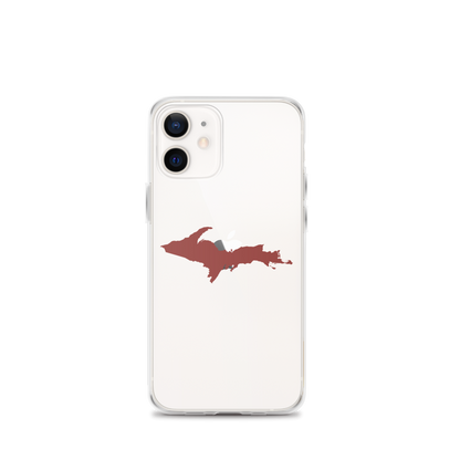 Michigan Upper Peninsula Clear iPhone Case (w/ Ore Dock Red UP Outline)