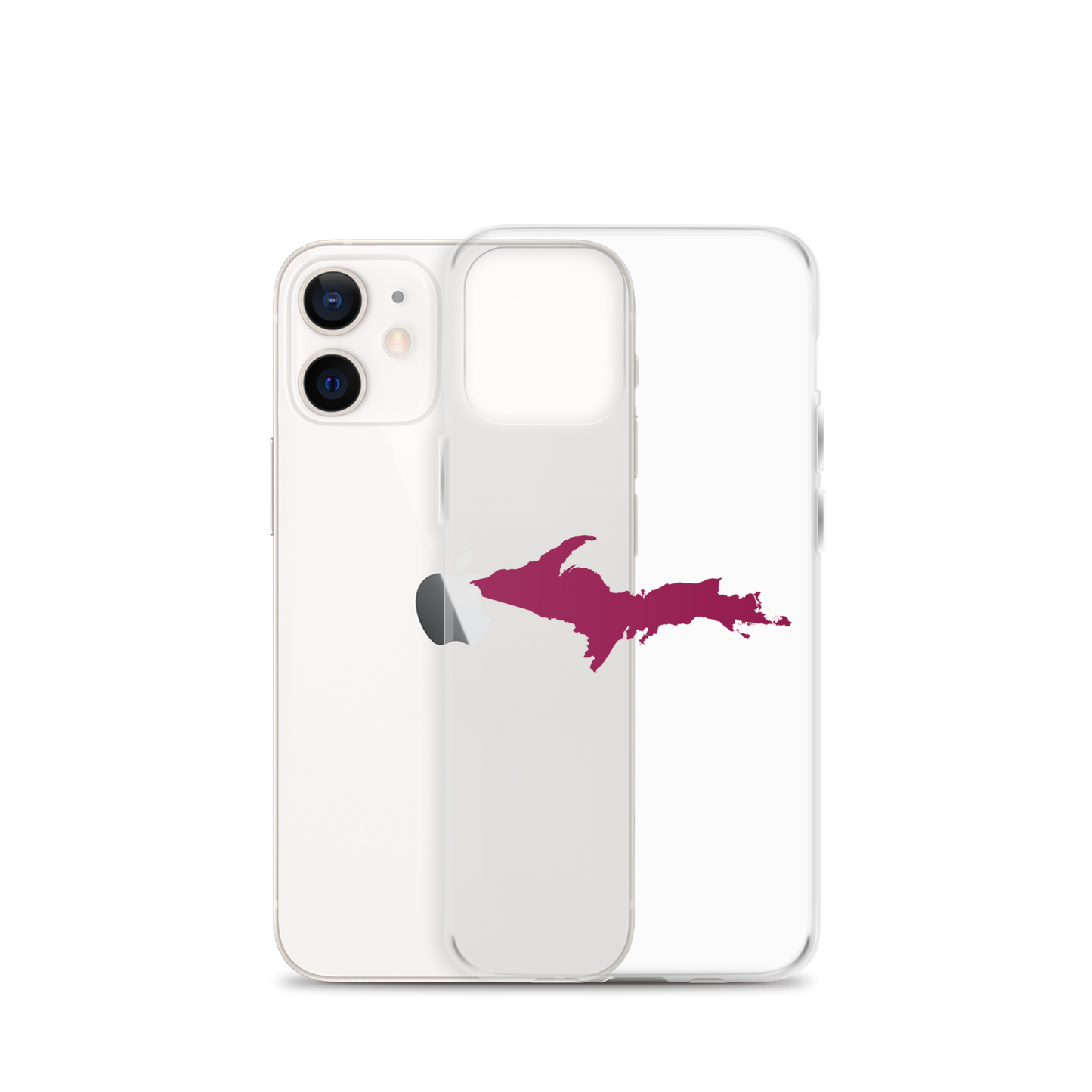 Michigan Upper Peninsula Clear iPhone Case (w/ Ruby Red UP Outline)