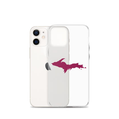 Michigan Upper Peninsula Clear iPhone Case (w/ Ruby Red UP Outline)