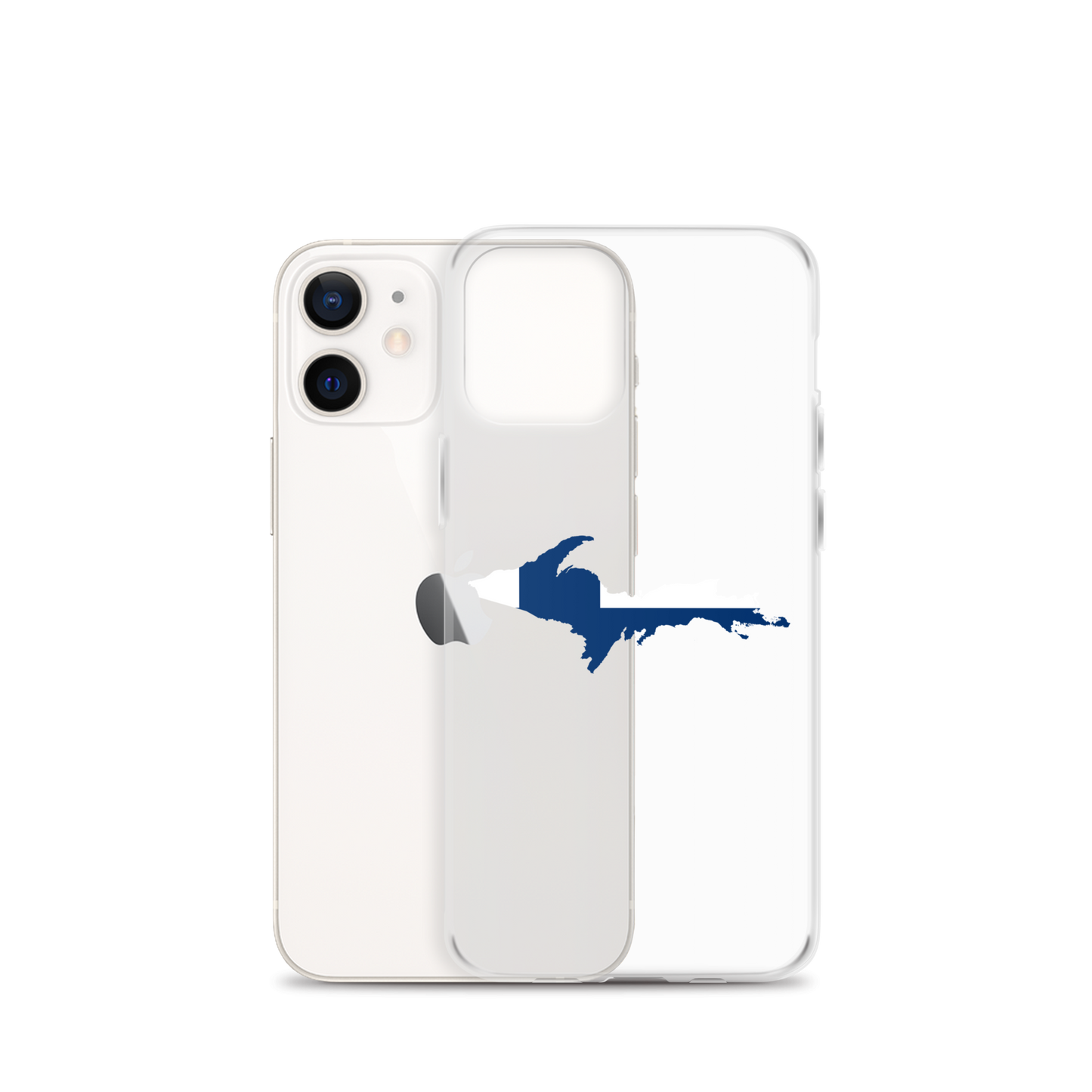 Michigan Upper Peninsula Clear iPhone Case (w/ UP Finland Flag Outline)