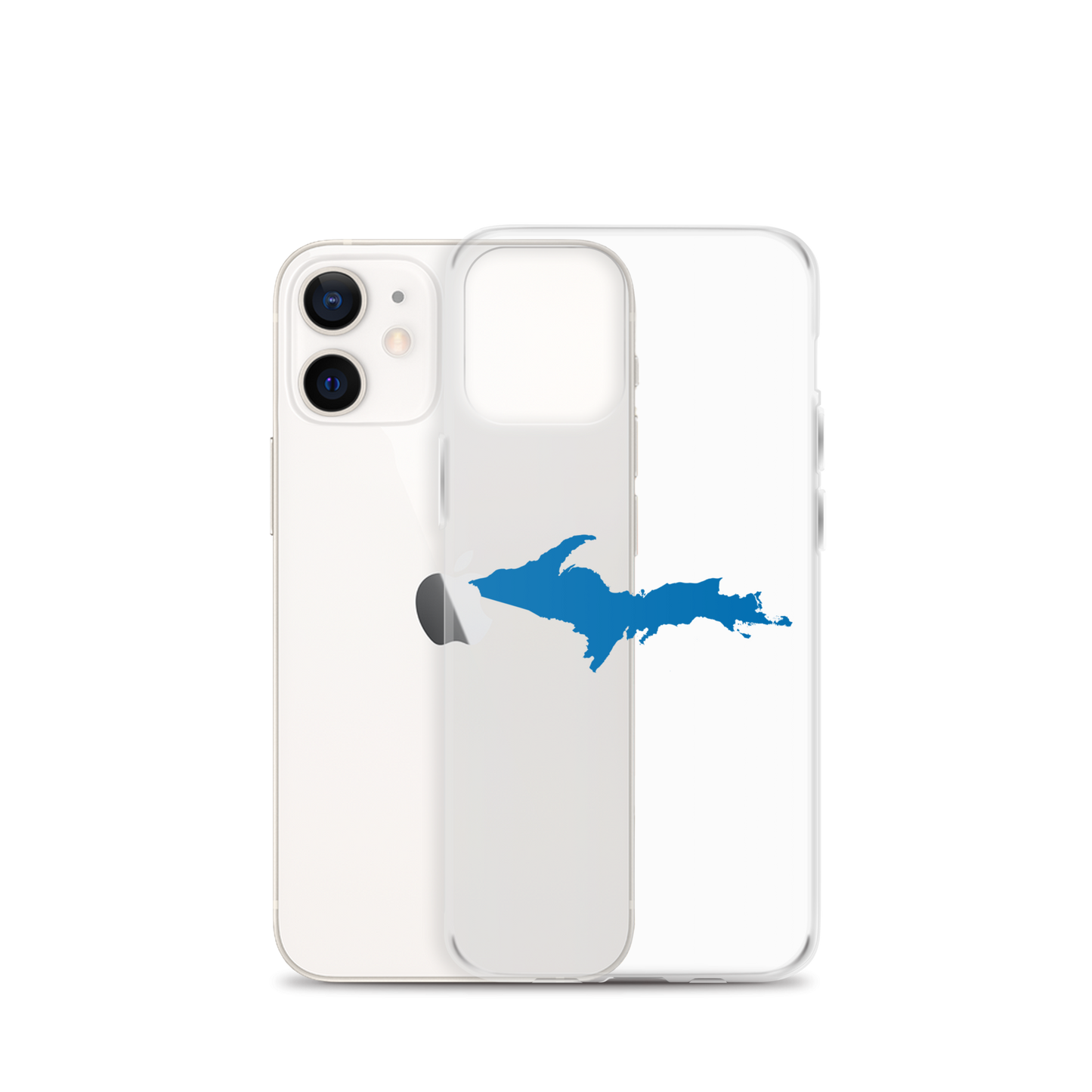 Michigan Upper Peninsula Clear iPhone Case (w/ Azure UP Outline)