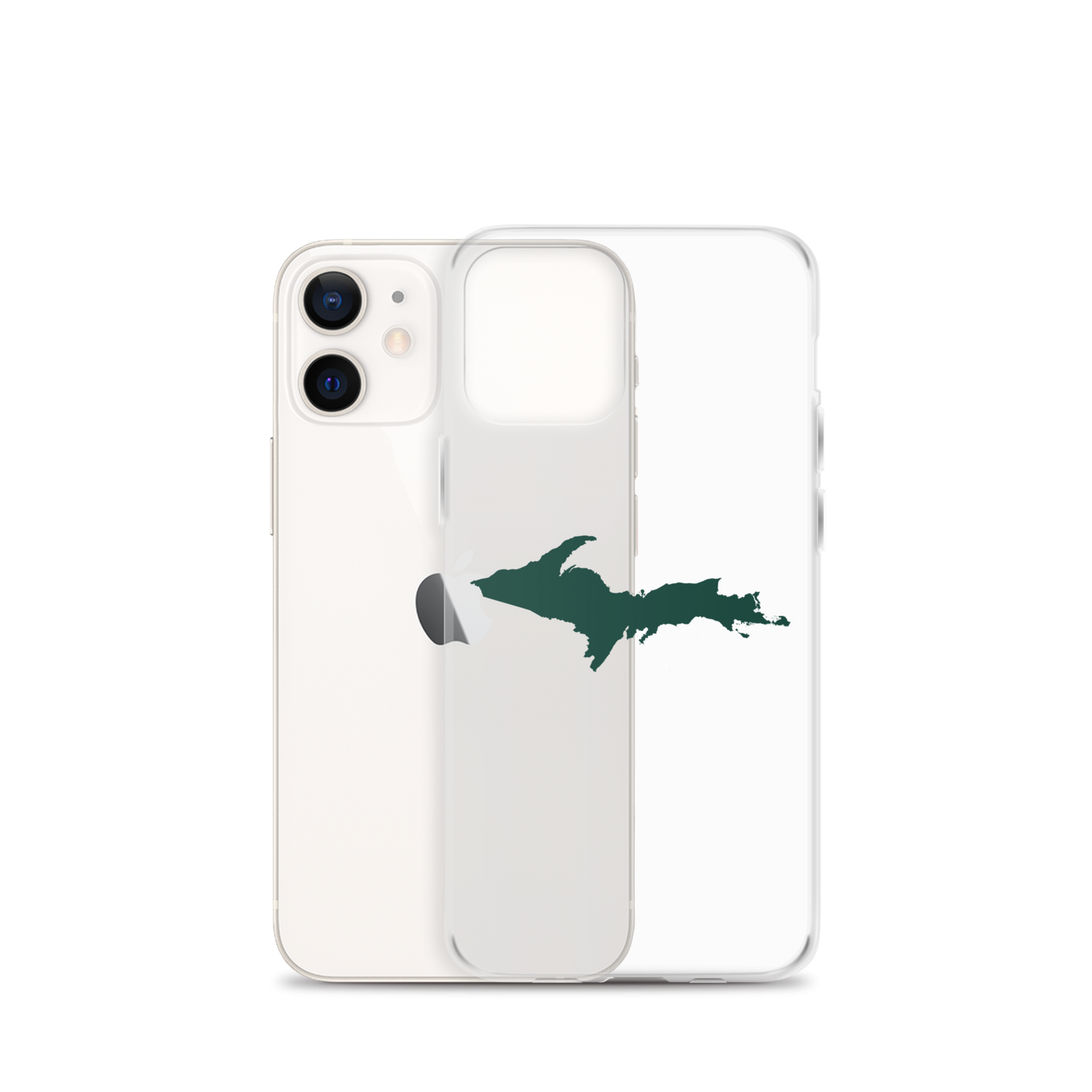 Michigan Upper Peninsula Clear iPhone Case (w/ Green UP Outline)