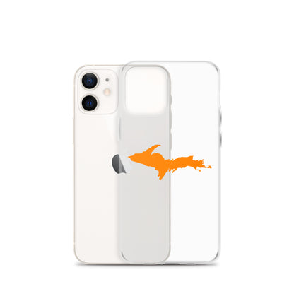 Michigan Upper Peninsula Clear iPhone Case (w/ Orange UP Outline)