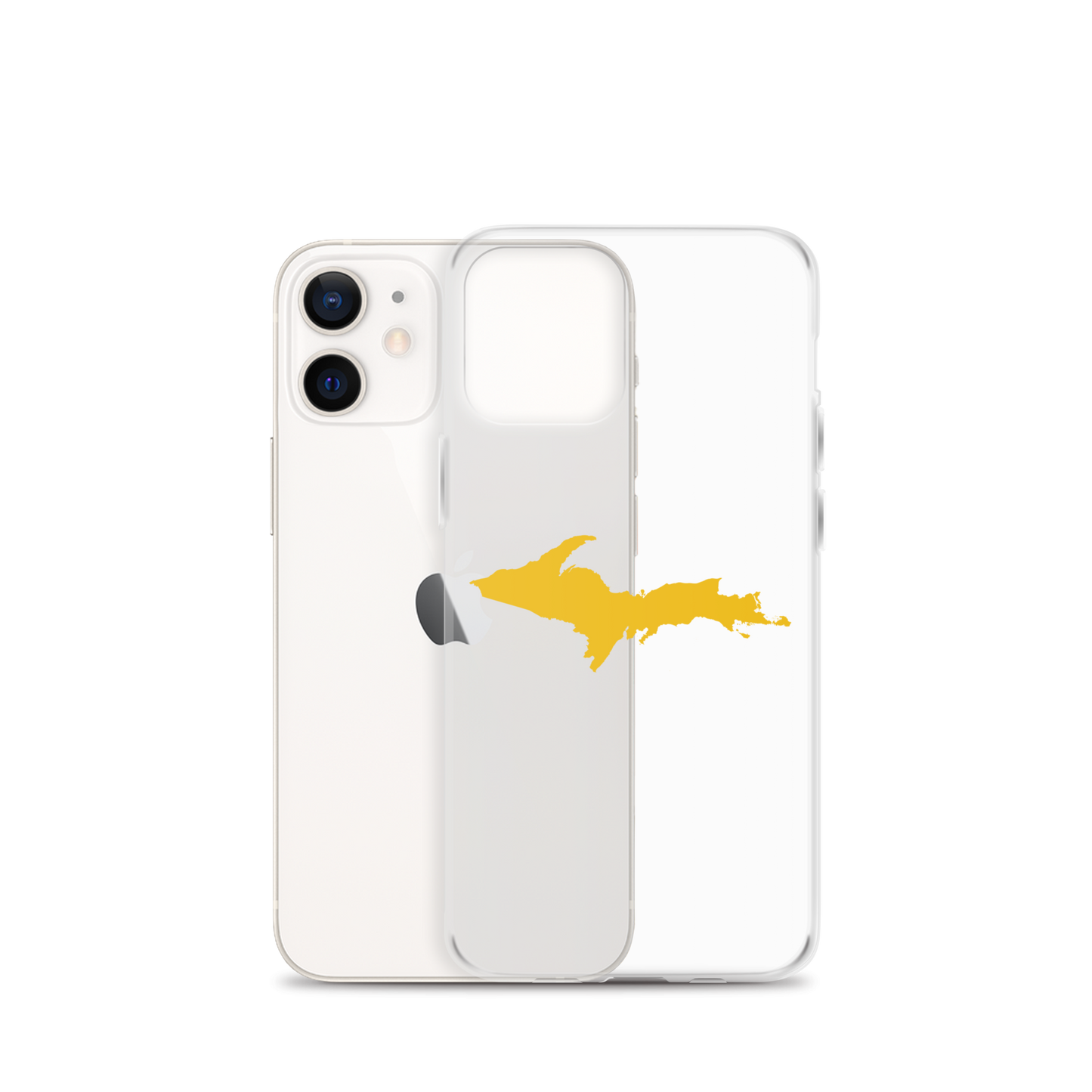 Michigan Upper Peninsula Clear iPhone Case (w/ Gold UP Outline)