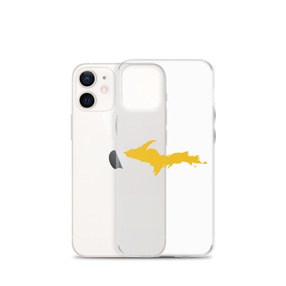 Michigan Upper Peninsula Clear iPhone Case (w/ Gold UP Outline)