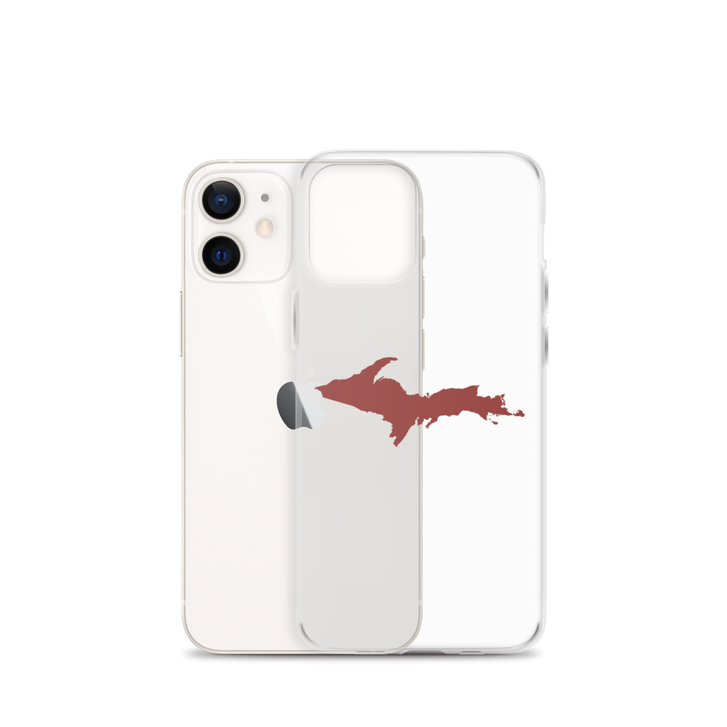 Michigan Upper Peninsula Clear iPhone Case (w/ Ore Dock Red UP Outline)