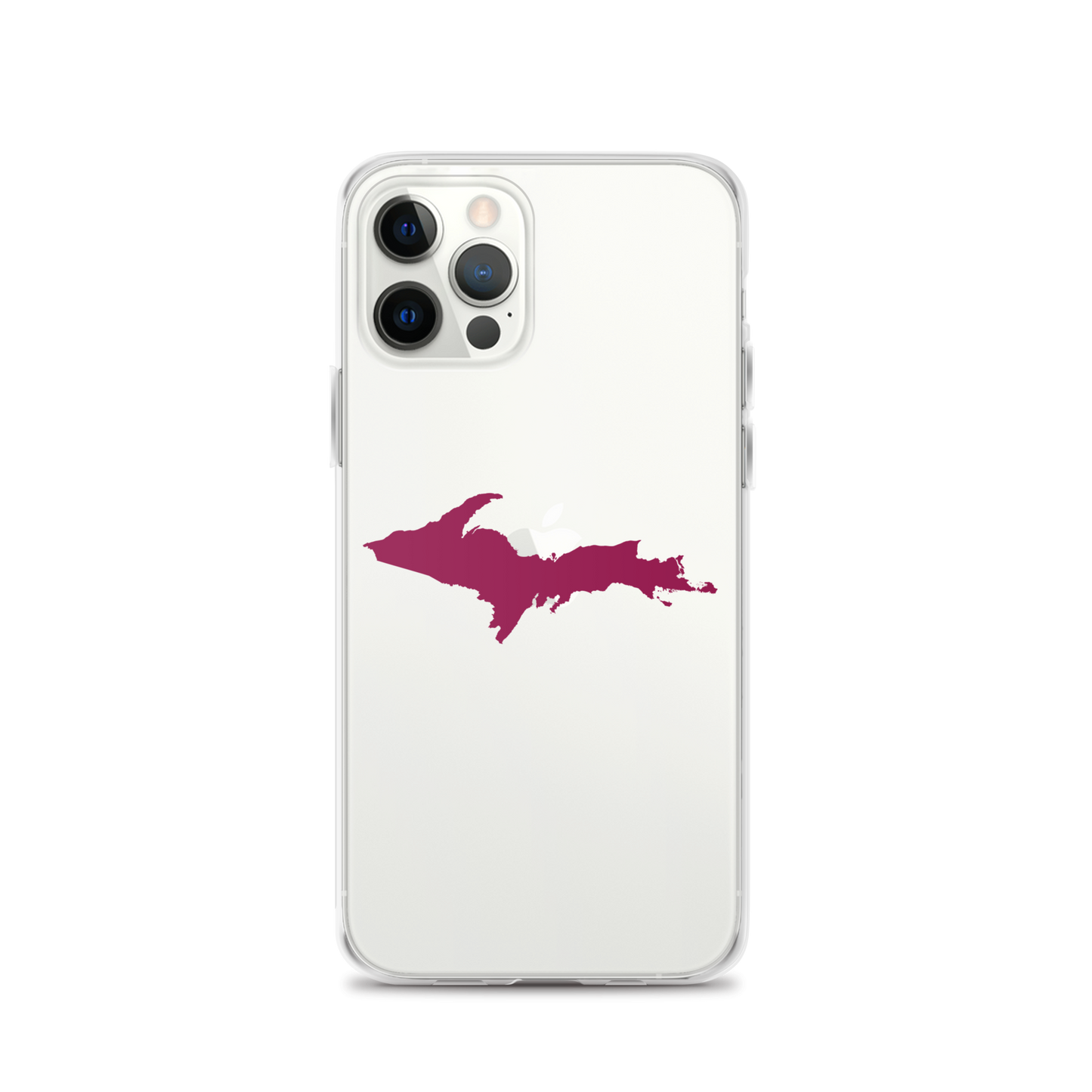 Michigan Upper Peninsula Clear iPhone Case (w/ Ruby Red UP Outline)