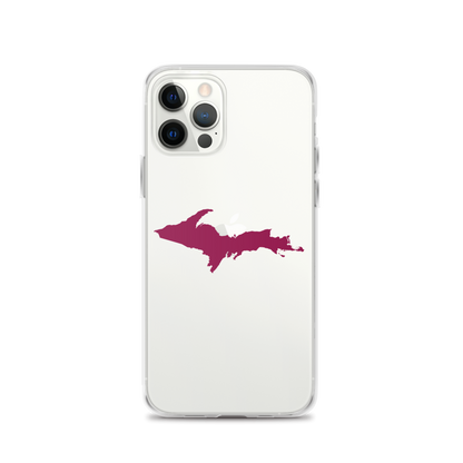 Michigan Upper Peninsula Clear iPhone Case (w/ Ruby Red UP Outline)