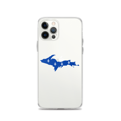 Michigan Upper Peninsula Clear iPhone Case (w/ UP Quebec Flag Outline)