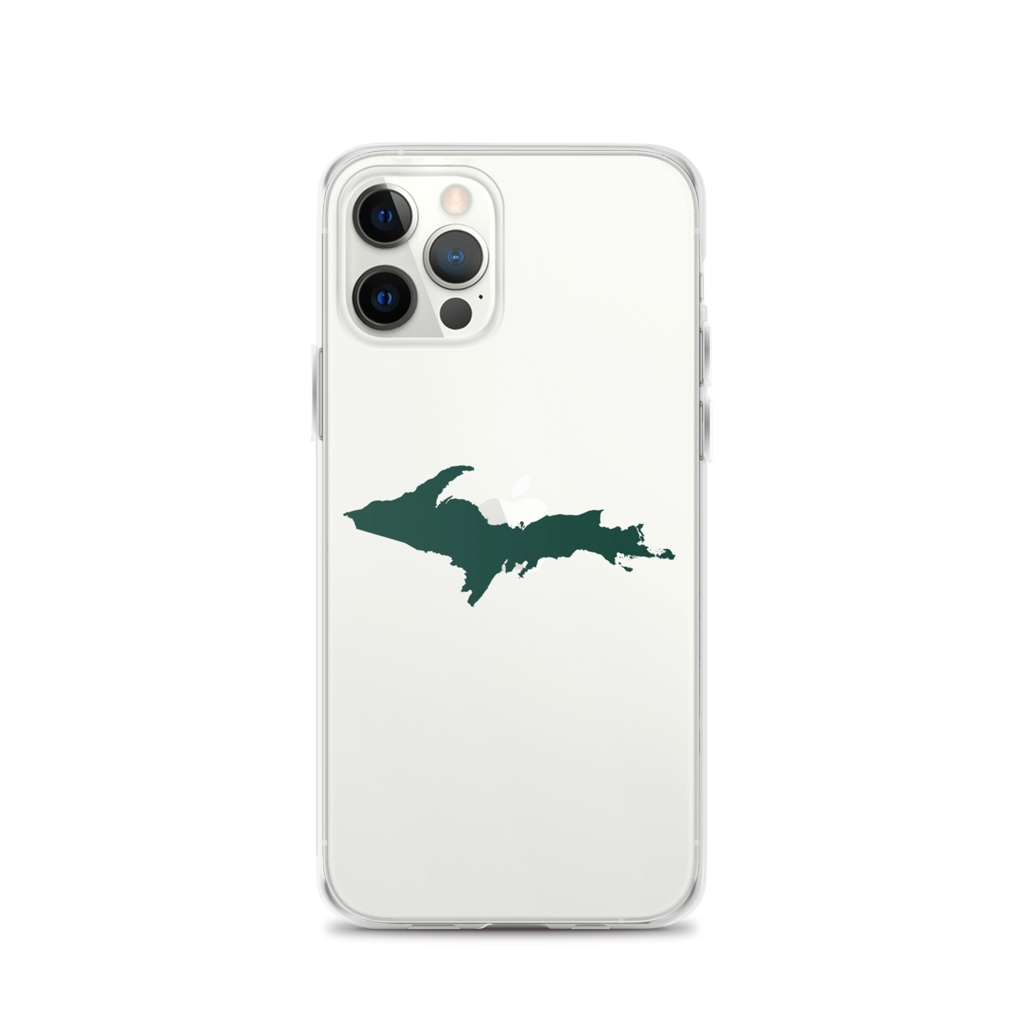 Michigan Upper Peninsula Clear iPhone Case (w/ Green UP Outline)