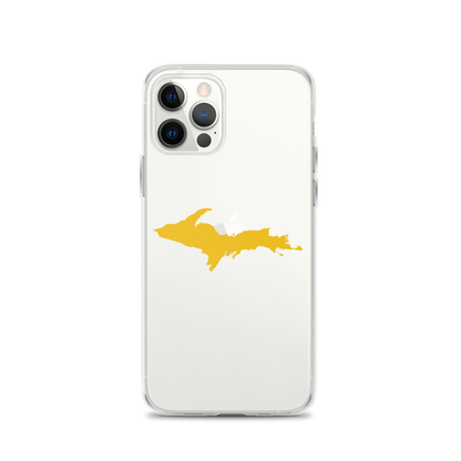 Michigan Upper Peninsula Clear iPhone Case (w/ Gold UP Outline)