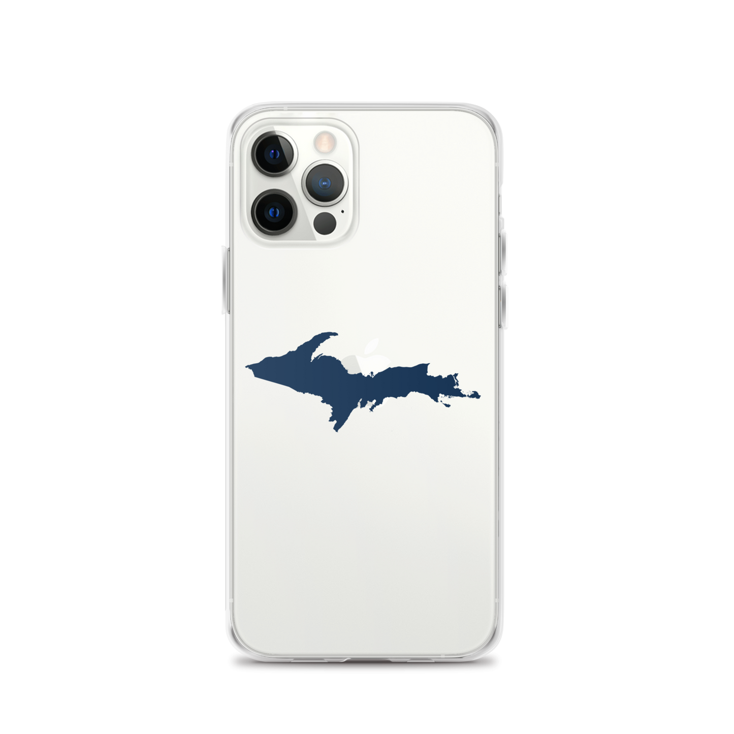 Michigan Upper Peninsula Clear iPhone Case (w/ Navy UP Outline)