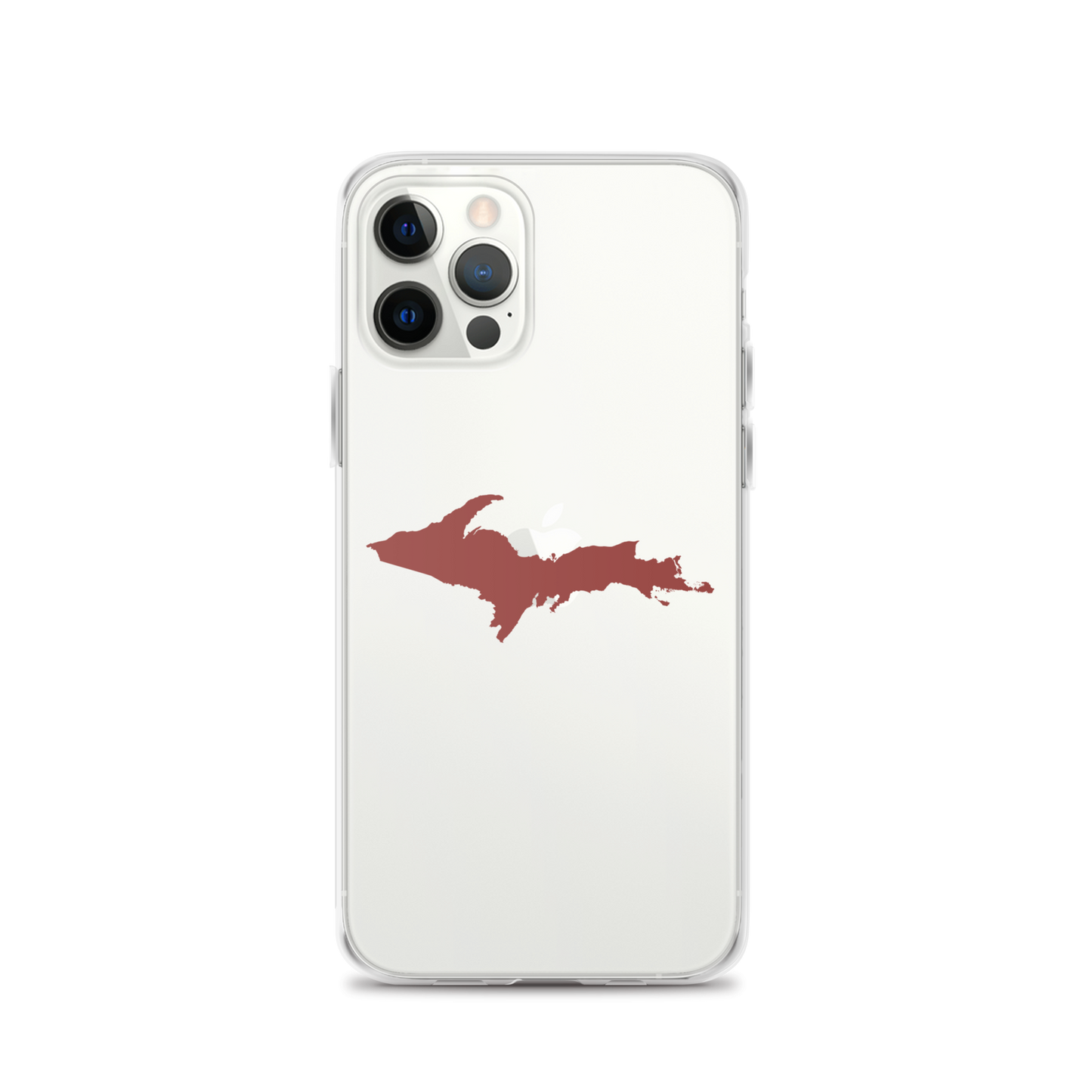 Michigan Upper Peninsula Clear iPhone Case (w/ Ore Dock Red UP Outline)