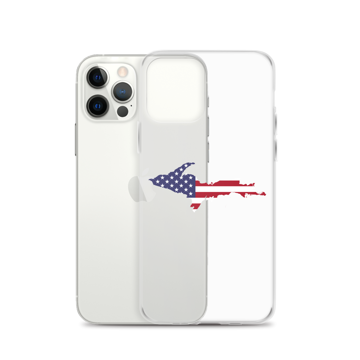 Michigan Upper Peninsula Clear iPhone Case (w/ UP USA Flag Outline)