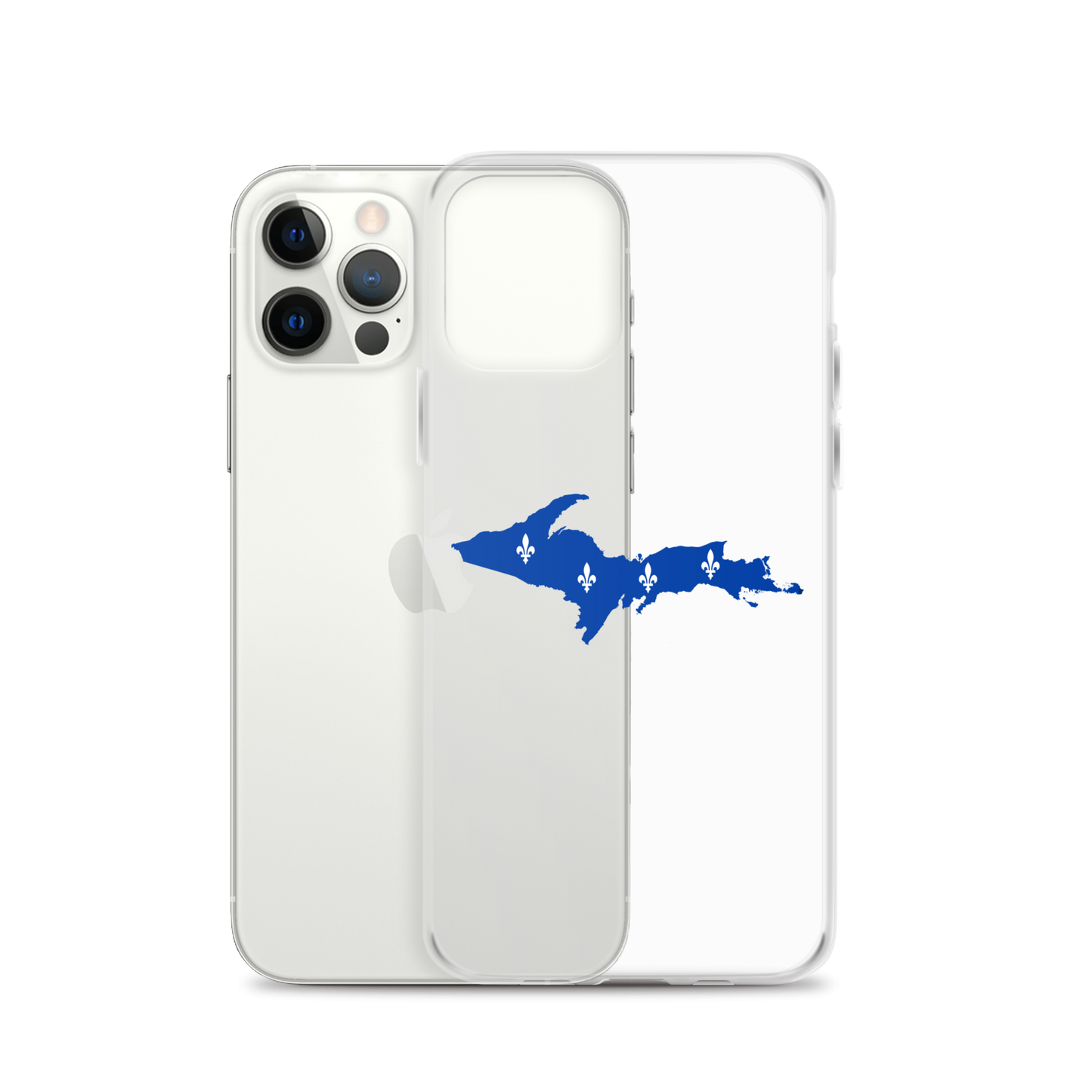 Michigan Upper Peninsula Clear iPhone Case (w/ UP Quebec Flag Outline)