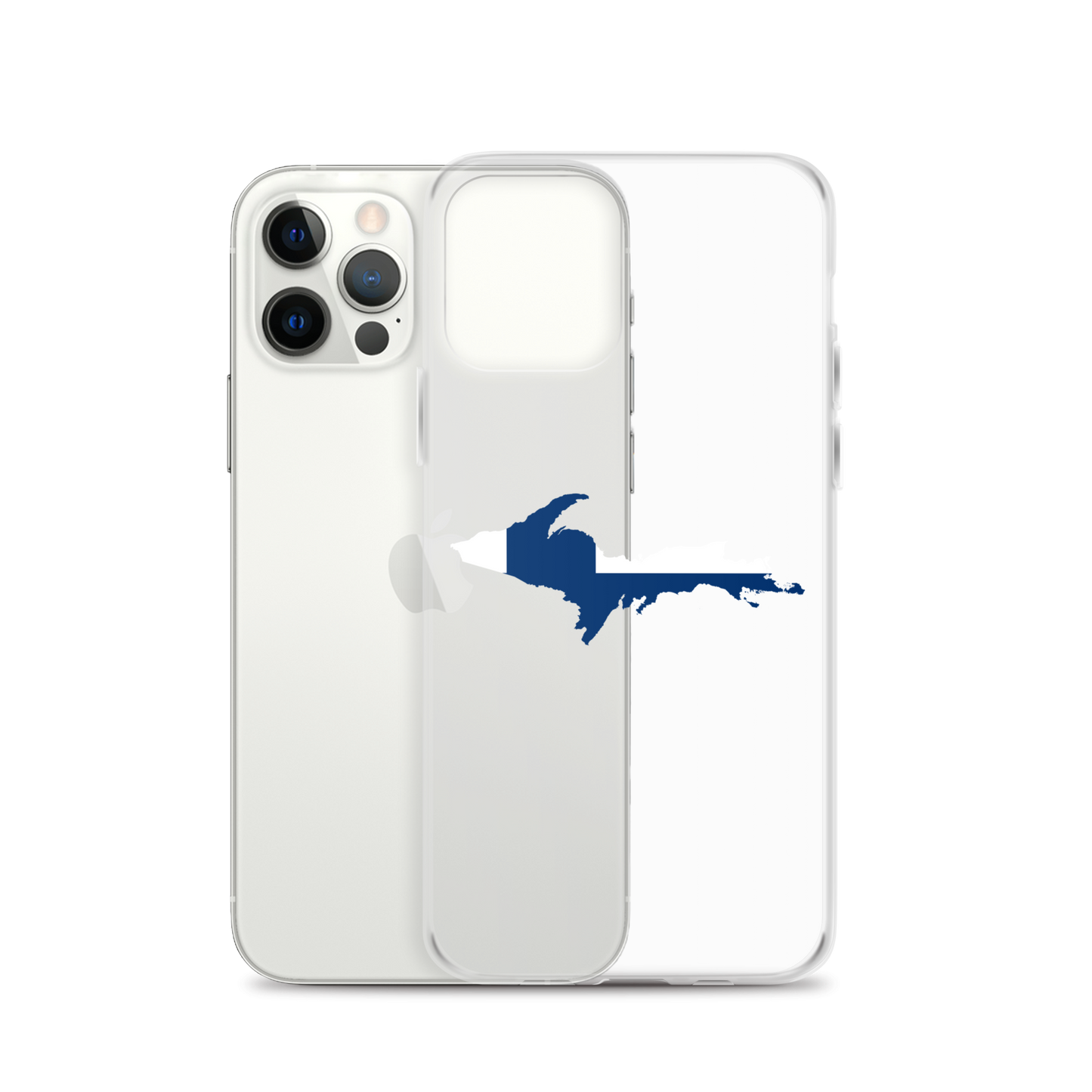 Michigan Upper Peninsula Clear iPhone Case (w/ UP Finland Flag Outline)