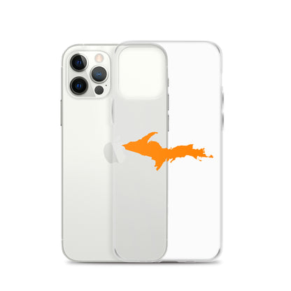 Michigan Upper Peninsula Clear iPhone Case (w/ Orange UP Outline)