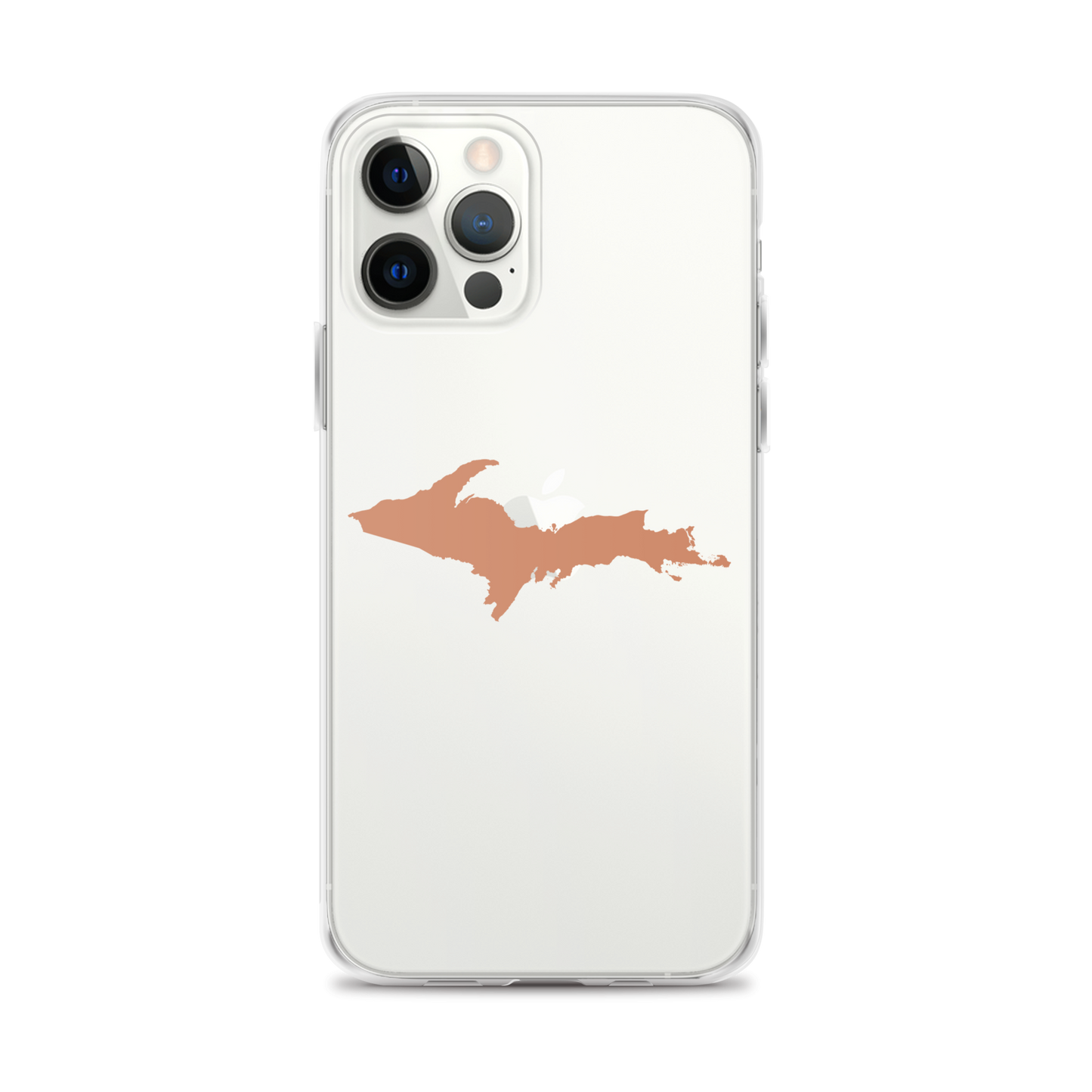 Michigan Upper Peninsula Clear iPhone Case (w/ Copper Color UP Outline)