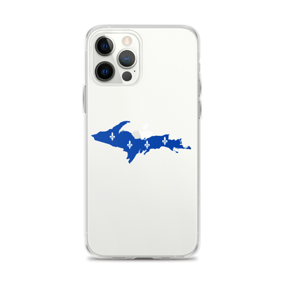 Michigan Upper Peninsula Clear iPhone Case (w/ UP Quebec Flag Outline)