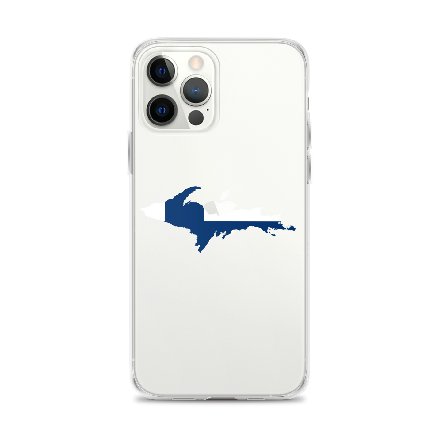 Michigan Upper Peninsula Clear iPhone Case (w/ UP Finland Flag Outline)