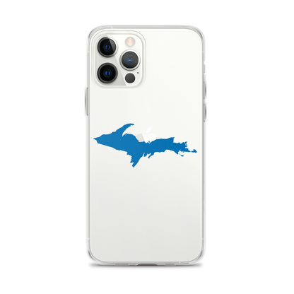 Michigan Upper Peninsula Clear iPhone Case (w/ Azure UP Outline)