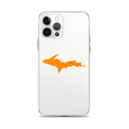 Michigan Upper Peninsula Clear iPhone Case (w/ Orange UP Outline)