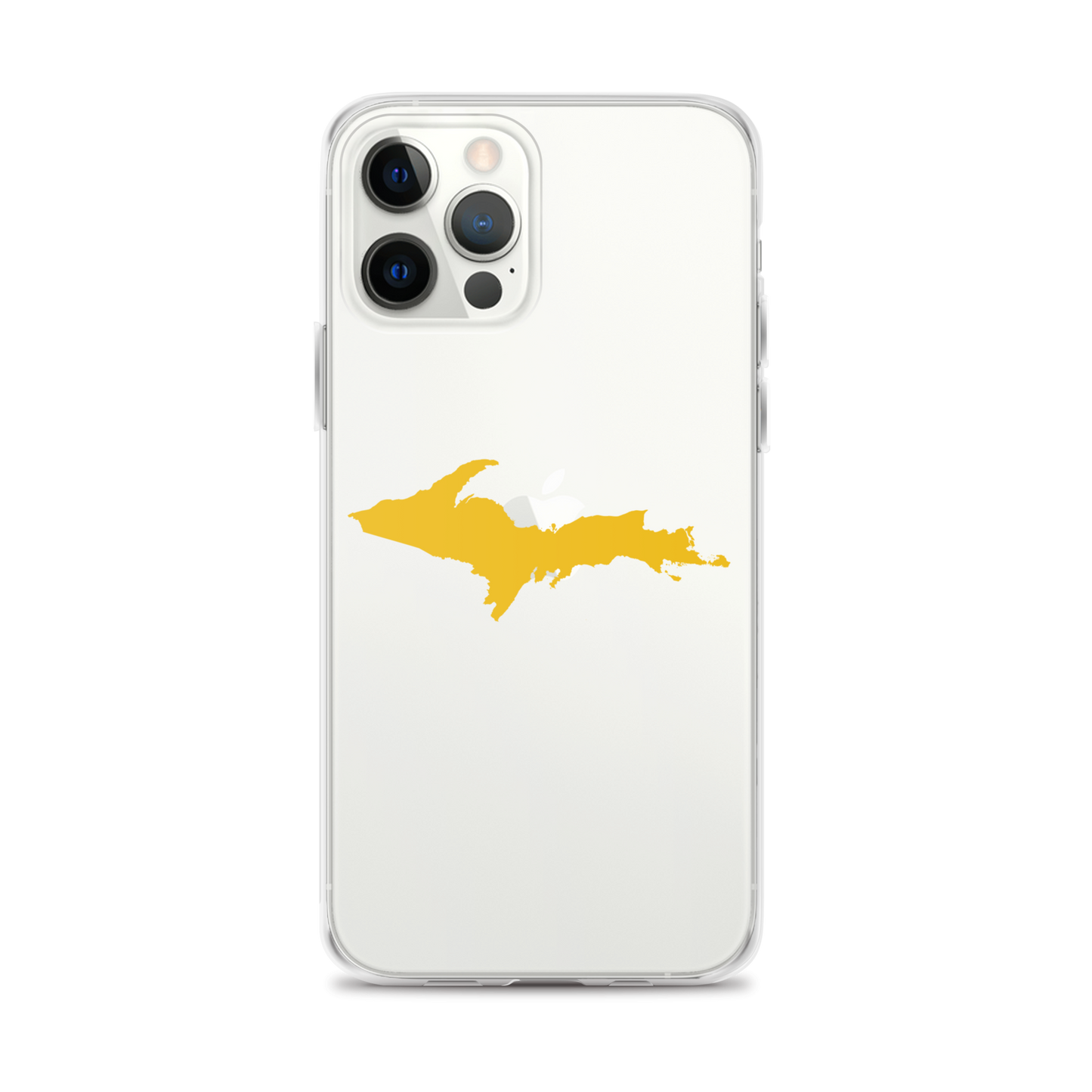 Michigan Upper Peninsula Clear iPhone Case (w/ Gold UP Outline)