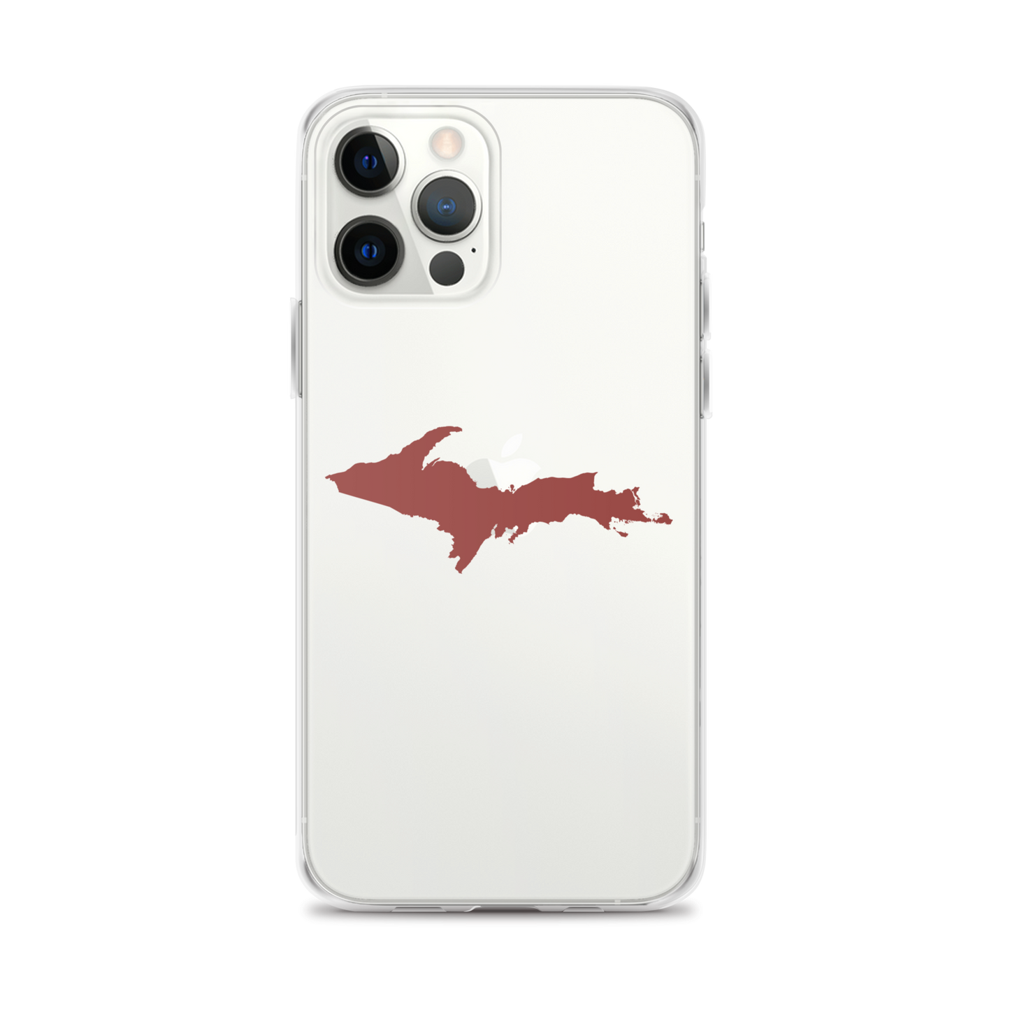 Michigan Upper Peninsula Clear iPhone Case (w/ Ore Dock Red UP Outline)