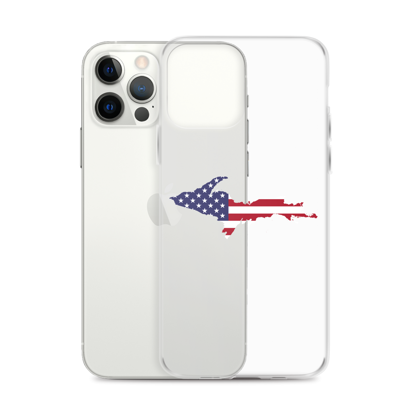 Michigan Upper Peninsula Clear iPhone Case (w/ UP USA Flag Outline)