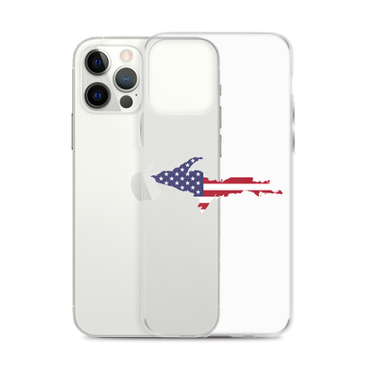 Michigan Upper Peninsula Clear iPhone Case (w/ UP USA Flag Outline)