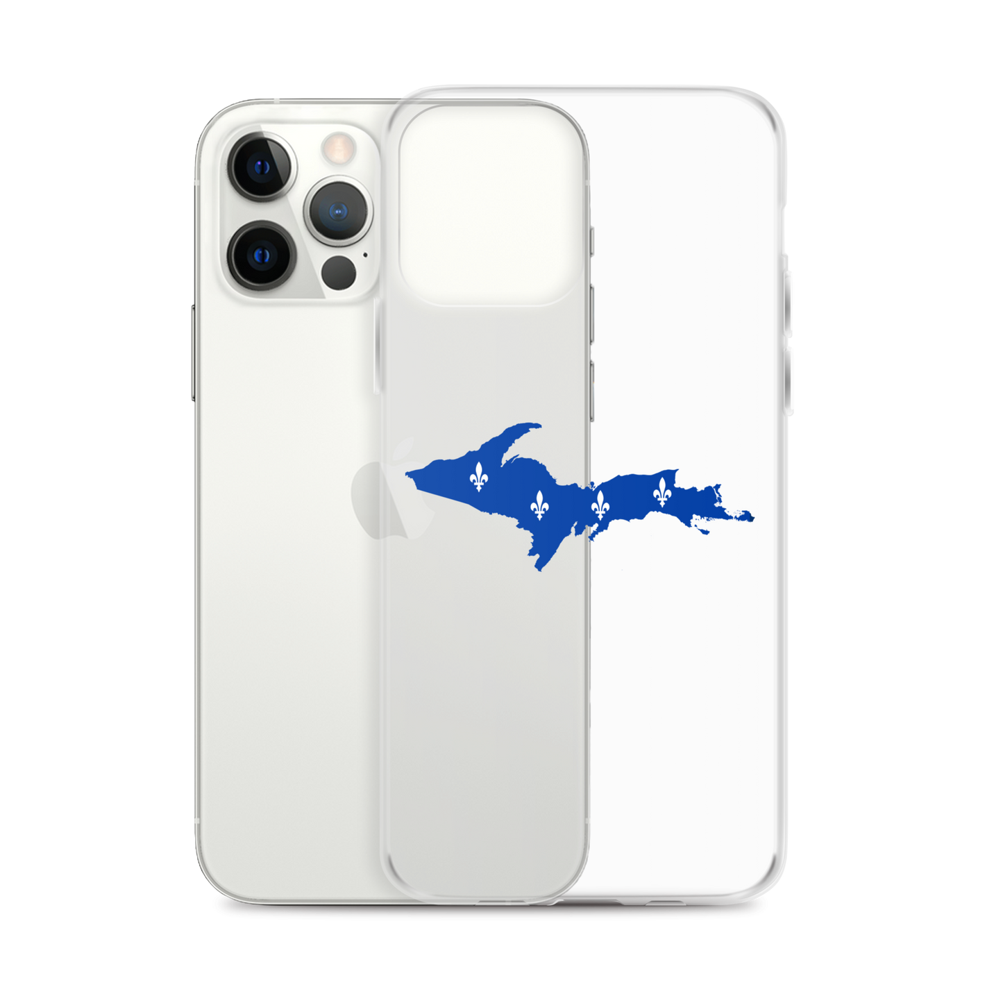 Michigan Upper Peninsula Clear iPhone Case (w/ UP Quebec Flag Outline)