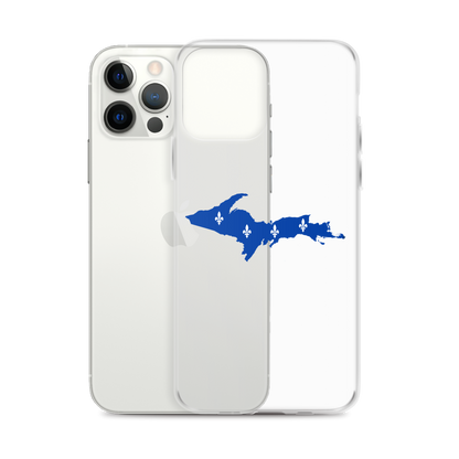 Michigan Upper Peninsula Clear iPhone Case (w/ UP Quebec Flag Outline)