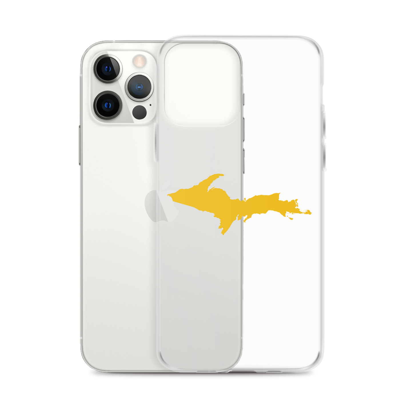 Michigan Upper Peninsula Clear iPhone Case (w/ Gold UP Outline)