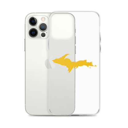 Michigan Upper Peninsula Clear iPhone Case (w/ Gold UP Outline)