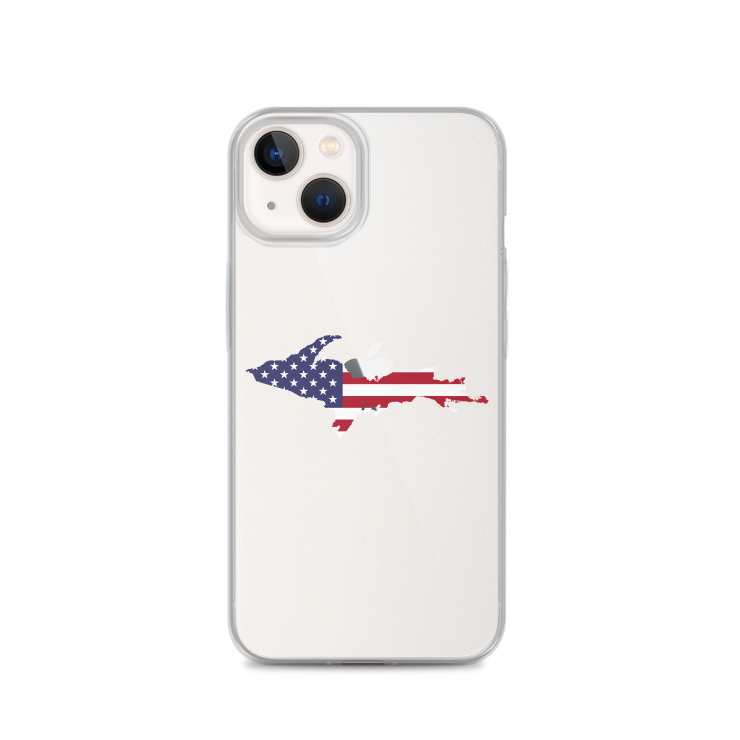 Michigan Upper Peninsula Clear iPhone Case (w/ UP USA Flag Outline)