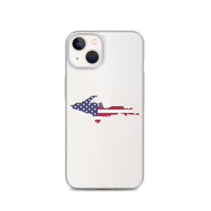 Michigan Upper Peninsula Clear iPhone Case (w/ UP USA Flag Outline)