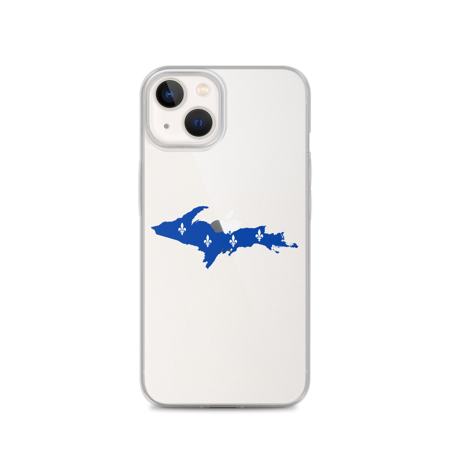 Michigan Upper Peninsula Clear iPhone Case (w/ UP Quebec Flag Outline)