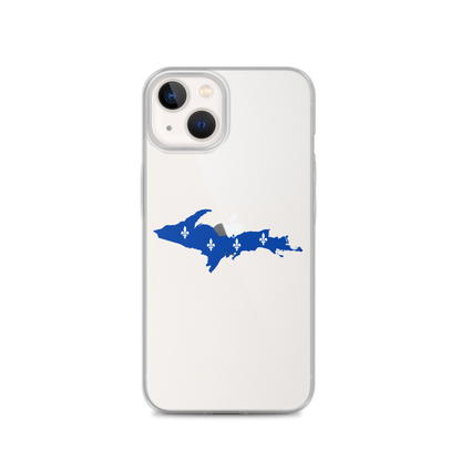 Michigan Upper Peninsula Clear iPhone Case (w/ UP Quebec Flag Outline)