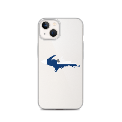 Michigan Upper Peninsula Clear iPhone Case (w/ UP Finland Flag Outline)