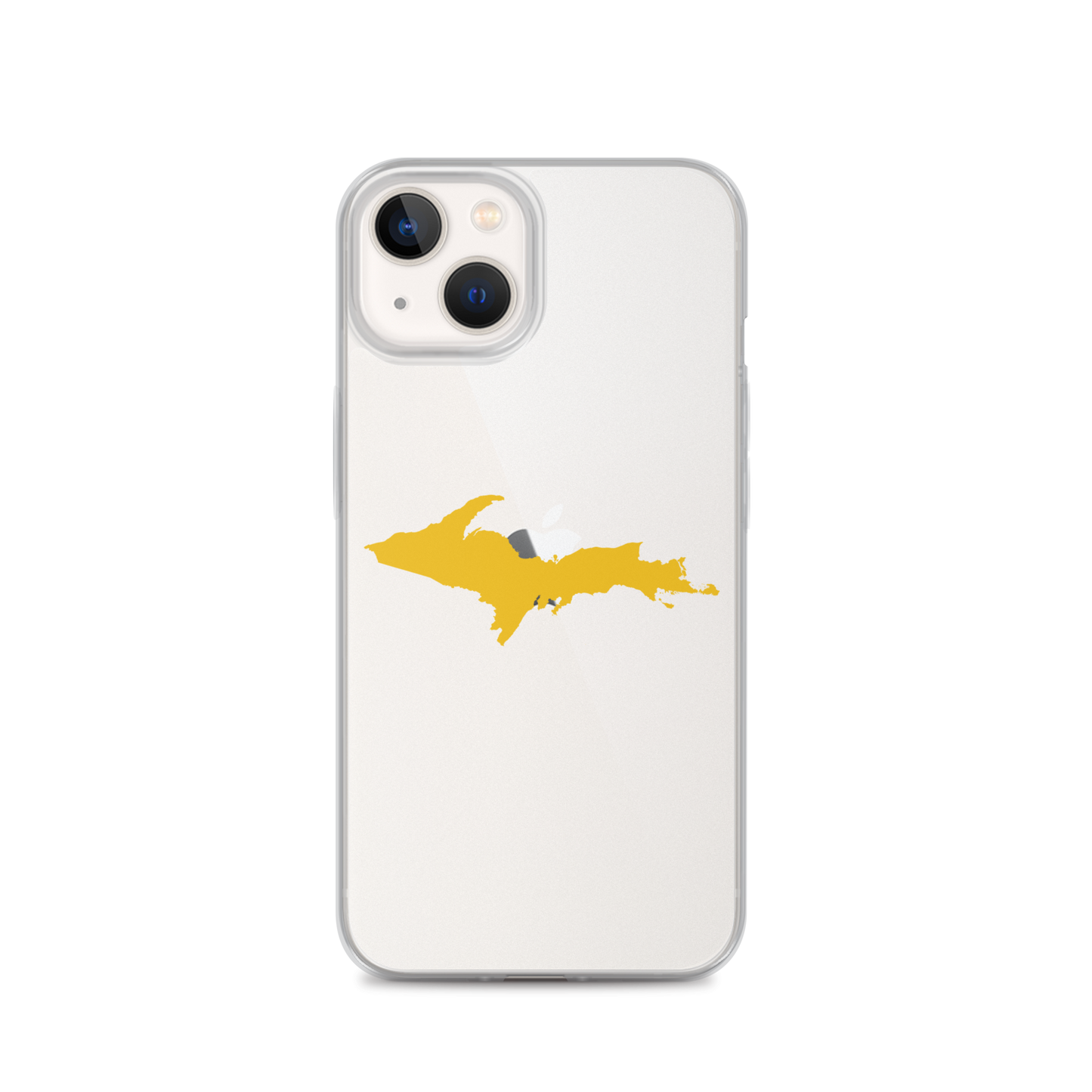 Michigan Upper Peninsula Clear iPhone Case (w/ Gold UP Outline)