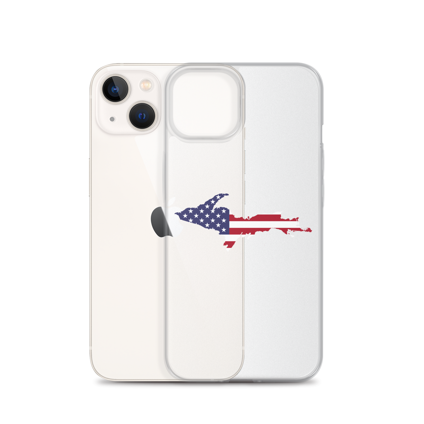 Michigan Upper Peninsula Clear iPhone Case (w/ UP USA Flag Outline)