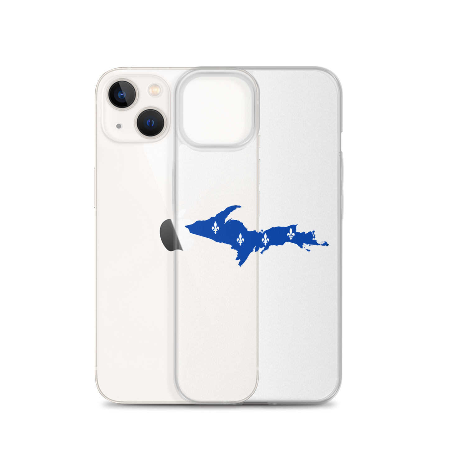 Michigan Upper Peninsula Clear iPhone Case (w/ UP Quebec Flag Outline)