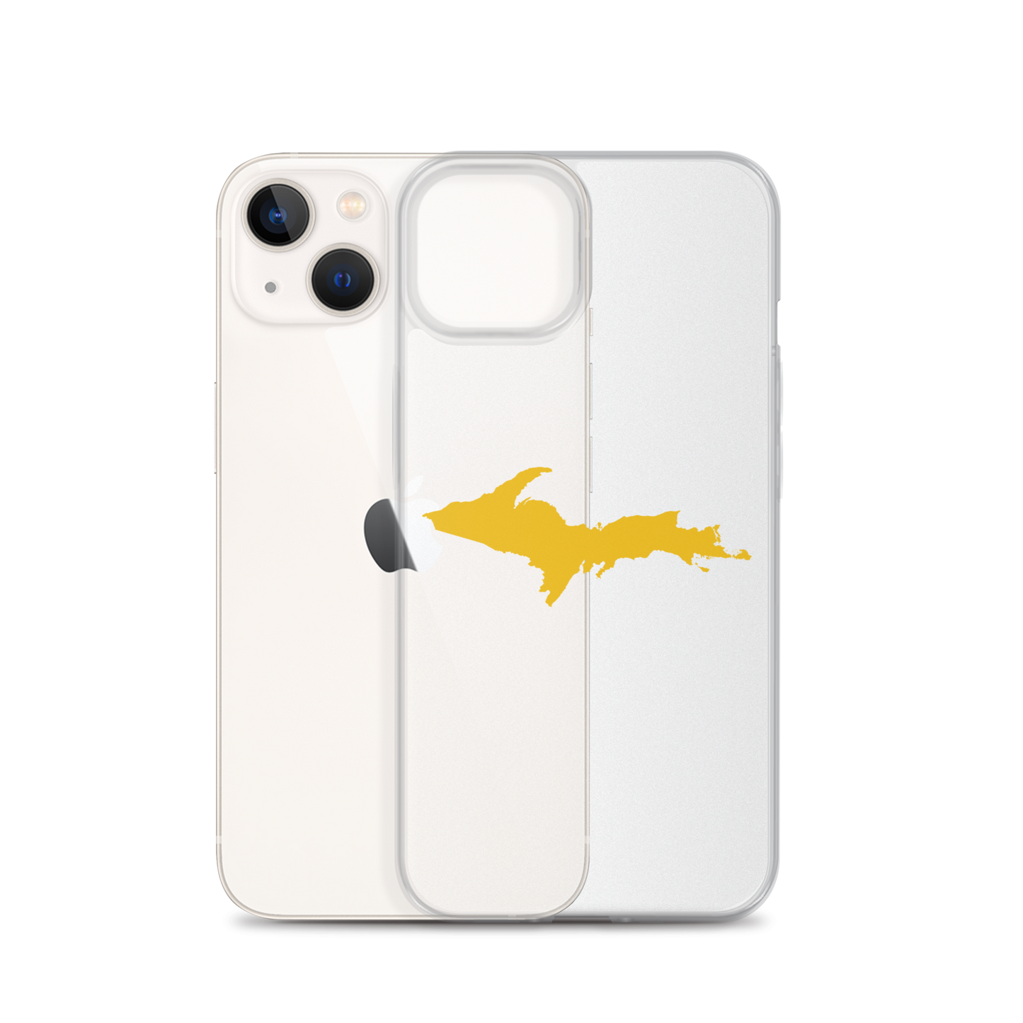 Michigan Upper Peninsula Clear iPhone Case (w/ Gold UP Outline)